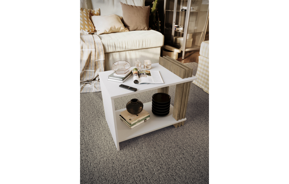 Журнальные столы - изображение №6 "Стол журнальный Троя / Белый, Дуб Бунрати"  на www.Angstrem-mebel.ru