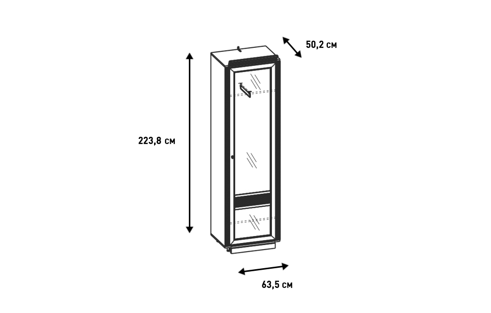 Шкафы платяные - изображение №4 "Шкаф для одежды Изотта (правый)"  на www.Angstrem-mebel.ru