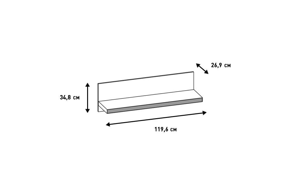 Полки - изображение №3 "Полка настенная Глейс"  на www.Angstrem-mebel.ru
